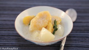Plantains, Cassava and Tapioca Pearls Dessert (Che Chuoi Khoai Mi Bot Bang) - Delicious Asian Dessert! | recipe from runawayrice.com