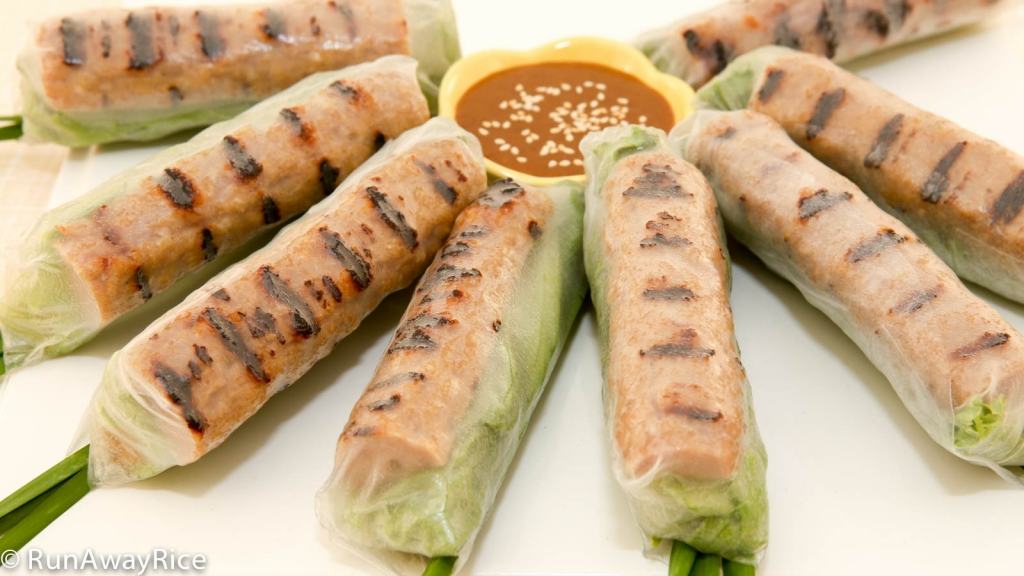 Enjoy these refreshing spring rolls with a sweet and savory dipping sauce!