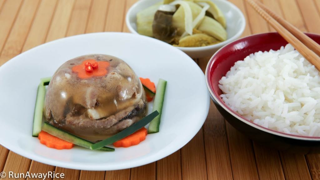 The contrast of the cold Jellied Pork with the steaming hot rice is to die for!