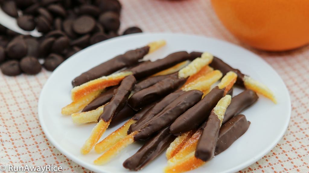 So Decadent! Chocolate-Dipped Candied Orange Peels | recipe from runawayrice.com