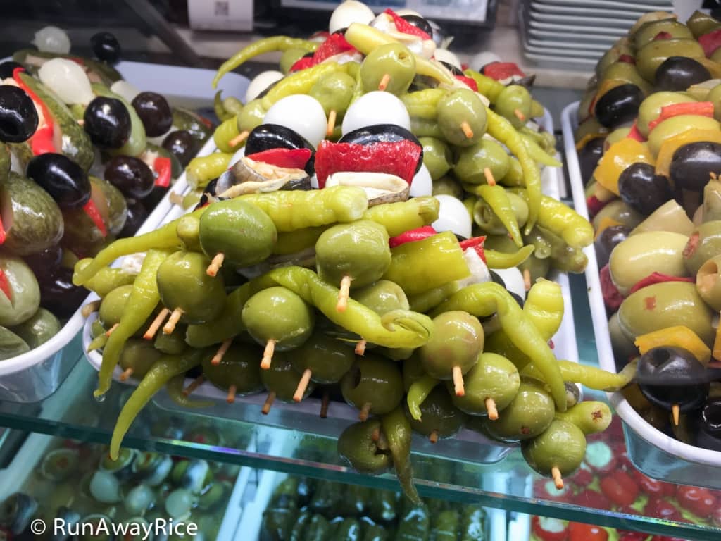 Mercado de San Miguel - Olives Stuffed with Whole Peppers | runawayrice.com