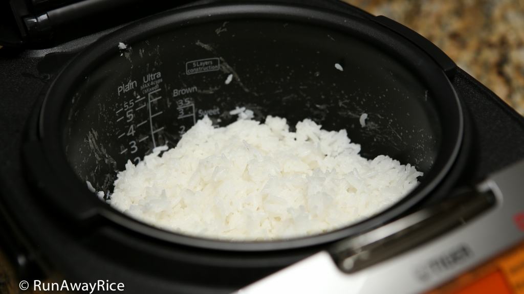 Tiger IH 5.5 Rice Cooker - Making the first pot of white rice | runawayrice.com