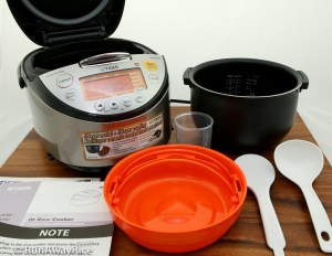 Tiger IH Rice Cooker - Unboxed and showing all items | runawayrice.com
