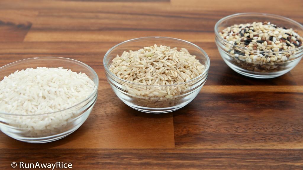 White Rice, Brown Rice and Multi-Grain Rice - use to make delicious Rice Milk | recipe from runawayrice.com