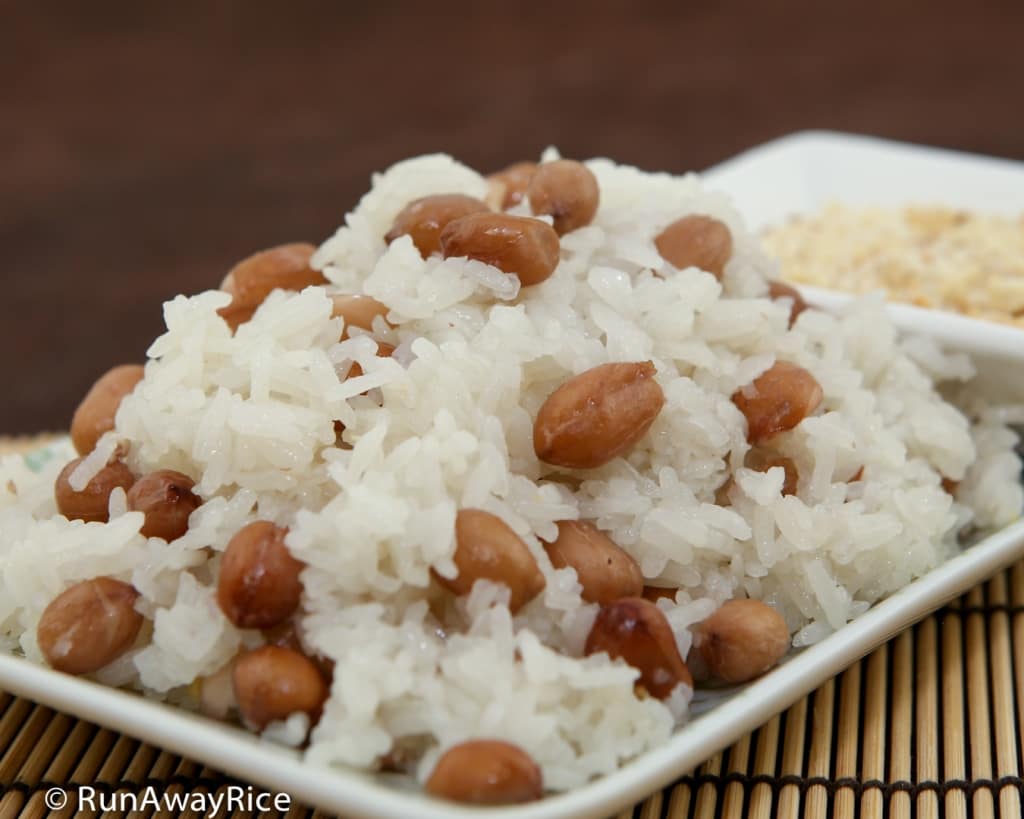 Sticky Rice and Peanuts (Xoi Dau Phong) - Easy Rice Cooker Recipe | recipe from runawayrice.com
