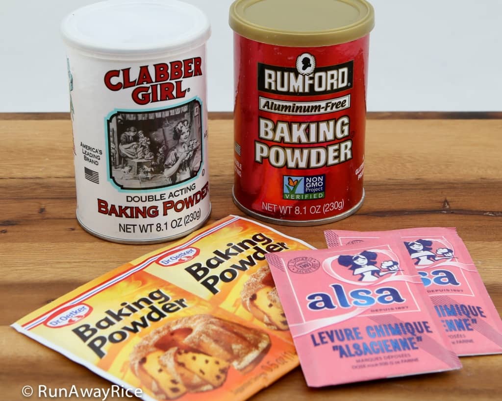 Different Baking Powders: Clabber Girl, Rumford, Dr. Oetker, Alsa - How to Test if Baking Powder is Fresh | runawayrice.com