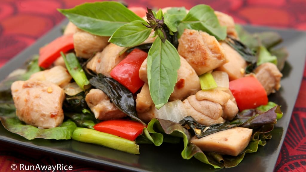Thai Basil Chicken (Ga Xao La Que) - fresh and flavorful dish! | recipe from runawayrice.com