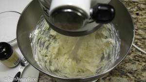 Making Cream Cheese Spritz Cookie Dough-Cream Butter and Sugar | recipe from runawayrice.com