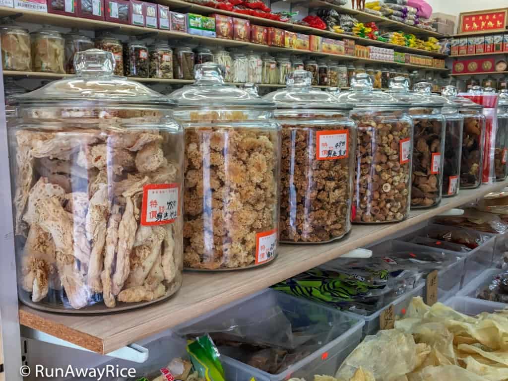 Chinatown, San Francisco - Glass Jars Filled with an Assortment of Dried Goods | runawayrice.com