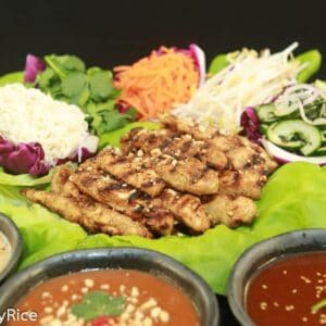 Grilled Chicken Lettuce Wraps - Just like Cheesecake Factory Appetizer | recipe from runawayrice.com