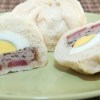 Steamed Pork Buns with Savory Ground Pork, Chinese Sausage and Eggs--a great quick meal or snack! | recipe from runawayrice.com